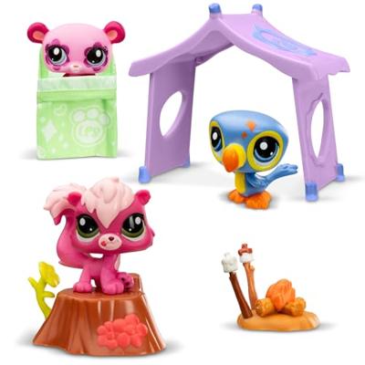 Themapakket met 3 huisdieren - BANDAI - Littlest Pet Shop Camping - Dieren en accessoires