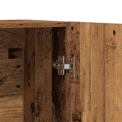Hoge kast 70x31x115 cm bewerkt hout oud houtkleurig