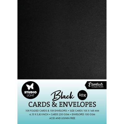 Studio Light • consumables cards & envelopes black a6
