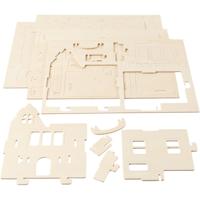Creativ Company 3d houten constructie set, huis met balkon, afm 15,8x17,5x19,5, 1 stuk - thumbnail