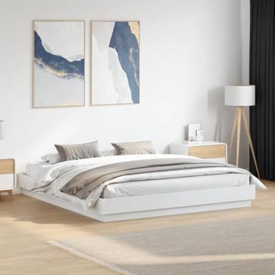 Bedframe met LED-verlichting wit 200x200 cm