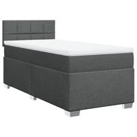 Boxspring met matras stof donkergrijs 200x200 cm - thumbnail