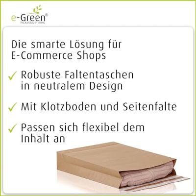 e-Green enveloppen met blokbodem, ft 400 x 500 x 100 + 100 mm, doos van 100 stuks e-Green enveloppen met blokbodem, ft 400 x 500 x 100 + 100 mm, doos van 100 stuks