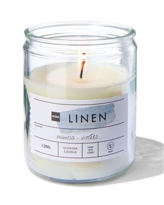 HEMA Geurkaars in glas Ø6.5 linen (wit)
