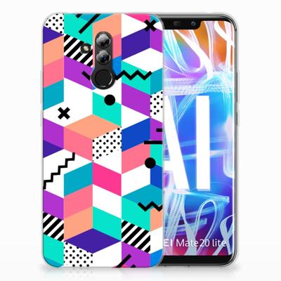 Huawei Mate 20 Lite | TPU Hoesje | Blokken Kleurrijk
