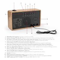 Wekker met projectie - THOMSON - Hout - thumbnail