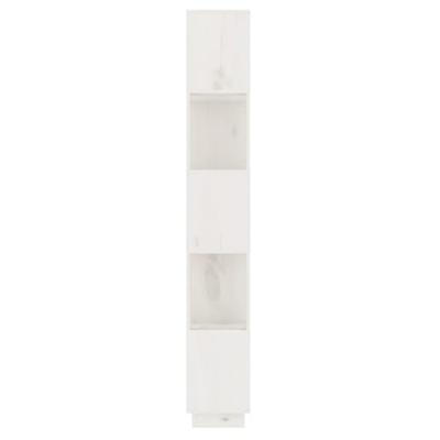 Boekenkast/kamerscherm 51x25x163,5 cm massief grenenhout wit