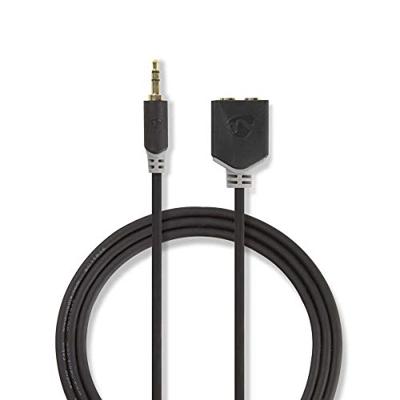 Nedis Stereo-Audiokabel | 3,5 mm Male | 2x 3,5 mm Female | 0.2 m | 1 stuks - CABW22100AT02 CABW22100AT02