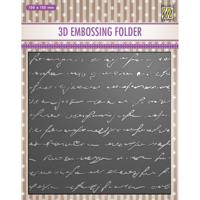 Nellie's Choice • 3d embossing folder achtergrond tekst 15x15cm - thumbnail