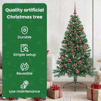 VidaXL Kunstmatig voorverlicht kerstboom met 150 led groen 150 cm pvc - thumbnail