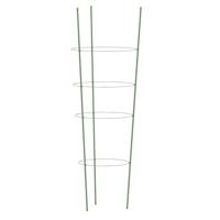 VidaXL Plantensteunen 5 st met 4 ringen 90 cm staal groen - thumbnail