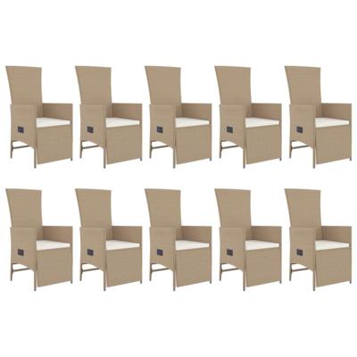 11-delige Tuinset met kussens poly rattan beige - thumbnail