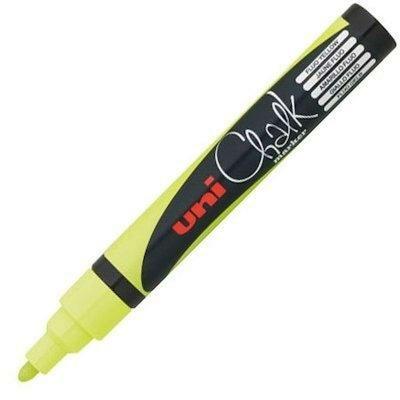 Krijtstift uni-ball rond 1.8-2.5mm fluor geel | 6 stuks