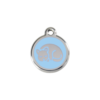 Kitten Light Blue roestvrijstalen kattenpenning small/klein dia. 2 cm RedDingo - Reddingo Kitten Light Blue roestvrijstalen kattenpenning small/klein dia. 2 cm RedDingo - Reddingo