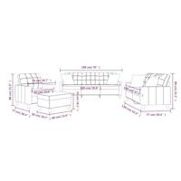 4-delige Loungeset met kussens kunstleer crèmekleurig - thumbnail