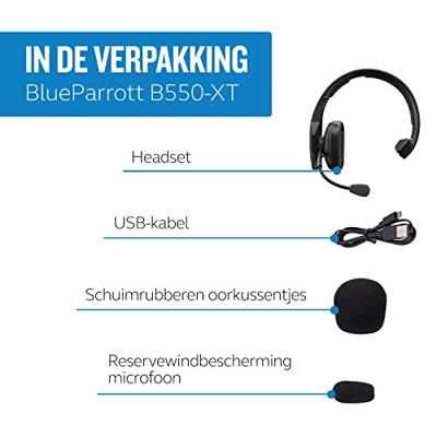 Jabra JABRA BlueParrott B550-XT HDST Bluetooth Over Ear headset Bluetooth Zwart
