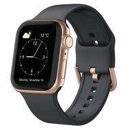 Soft siliconen bandje met gespsluiting - Donkergrijs - Geschikt voor Apple Watch 44mm / 45mm / 46mm / 49mm - thumbnail