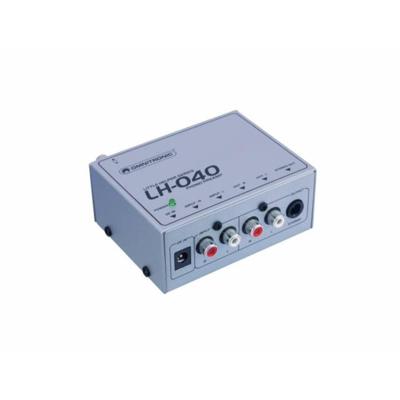 Omnitronic LH-040 phono-voorversterker, voor het aansluiten van een platenspeler via stereo-RCA-ingang, RCA-uitgang voor aansluiting op actieve boxen of stereo-installatie