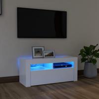 VidaXL Tv-meubel met led-verlichting 90x35x40 cm wit - thumbnail