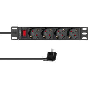LogiLink PDU4B01 energiedistributie 4 AC-uitgang(en) 1U Zwart
