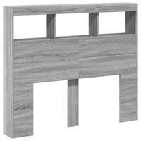 Hoofdbordkast met LED-verlichting 120x17x102 cm grijs sonoma - thumbnail