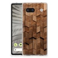 Bumper Hoesje voor Google Pixel 7A Wooden Cubes - thumbnail