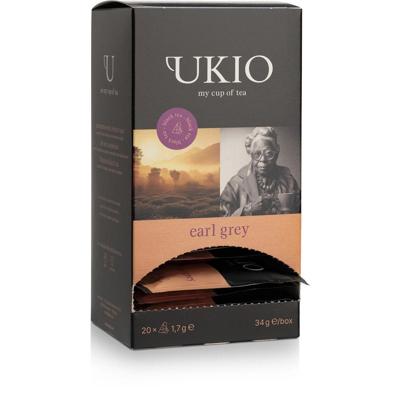 UKIO zwarte thee Earl Grey, individueel verpakt, pak van 20 stuks