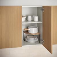 Metaltex York Lava Kruidenrek Hoek 25x25x16 cm Acacia Hout/Zwart Metaal - thumbnail