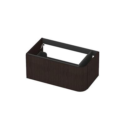 INK - Rechts Afgeronde Onderkast Fineer 1 Lade Softclose Tbv Grepen - 800x450x350 Mm - Dark Veneer