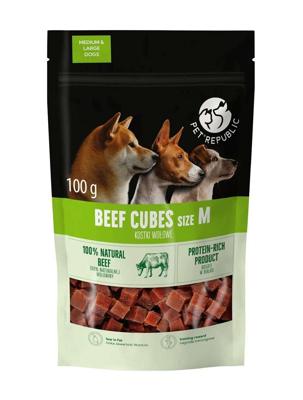 PETREPUBLIC Beef cubes M - traktatie voor hond - 100g