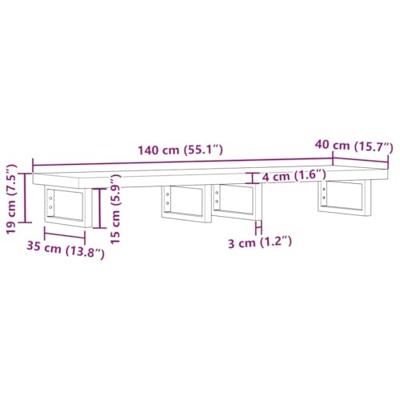 Badkamer wandschap staal en massief acaciahout