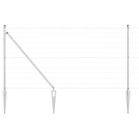 VidaXL Hek met paal zilver 1 x 10 m staal - thumbnail