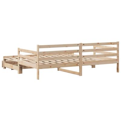 Slaapbank met onderschuifbed en lades zonder matras 80x200 cm - thumbnail