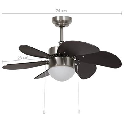 VidaXL Plafondventilator met lamp 76 cm donkerbruin