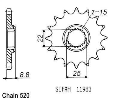 ESJOT Sprocket 520 15z standard