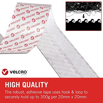 VELCRO® VEL-EC60219 Klittenband Om vast te plakken Haak- en lusdeel (l x b) 10000 mm x 20 mm Wit 10 m
