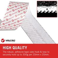VELCRO® VEL-EC60219 Klittenband Om vast te plakken Haak- en lusdeel (l x b) 10000 mm x 20 mm Wit 10 m - thumbnail