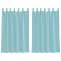 Gordijnen voile met lussen 2 st 140x175 cm turkoois - thumbnail
