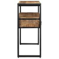 Wandtafel met lade Bruin 120 x 33 x 75 cm massief mangohout - thumbnail
