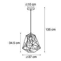 QAZQA Smart industriële hanglamp zwart incl. wifi ST64 - Framework - thumbnail