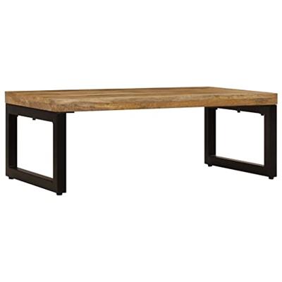 Salontafel 110x50x35 cm massief mangohout en staal