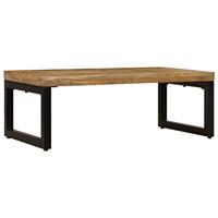 Salontafel 110x50x35 cm massief mangohout en staal - thumbnail