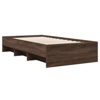 Bedframe zonder matras bewerkt hout bruin eikenkleur 75x190 cm - thumbnail