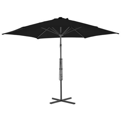 Parasol met stalen paal 300x230 cm zwart
