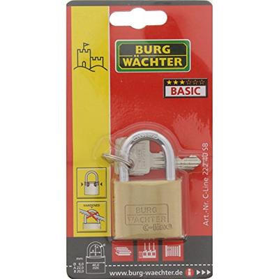 Burg Wächter 3011 Hangslot 40.00 mm Verschillend sluitend Messing Sleutelslot Burg Wächter 3011 Hangslot 40.00 mm Verschillend sluitend Messing Sleutelslot