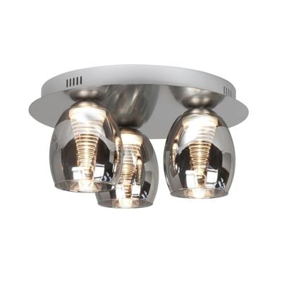 Highlight PlafondlampNebula nikkel 3-lichts smoke glas - P6431.19