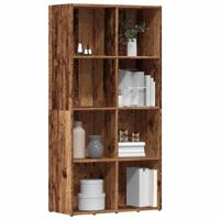 Boekenkast 66x30x130 cm bewerkt hout oud houtkleurig - thumbnail