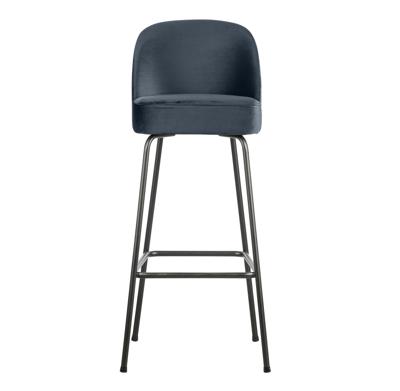 WOOOD Barstoel 'Vogue' Velvet, kleur Teal (zithoogte 79cm)