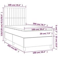 Boxspring met matras en LED stof crèmekleurig 100x200 cm - thumbnail