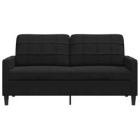 Tweezitsbank 140 cm fluweel zwart - thumbnail